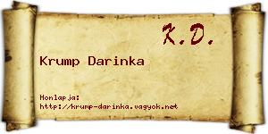 Krump Darinka névjegykártya
